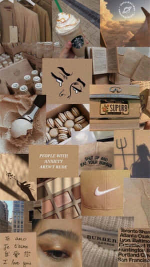 Picha za kahawia za kusanyiko — Aesthetic brown Picha ya Ukuta