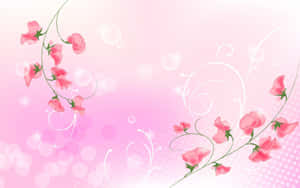 Mazingira ya Maua ya Pinki — Pink Floral Picha ya Ukuta