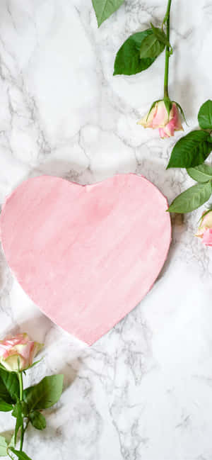 Pink Heart background — OnePlus N6x Picha ya Ukuta