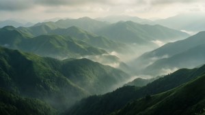 Mbuga za kijani zilizopo katika mafumbo, zikiongoza hisia ya ukuu na utulivu. — Kijani aesthetic GIF Picha ya Ukuta