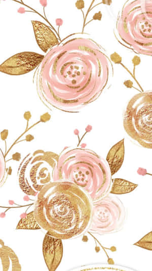 Pink Na Dhahabu — Pink aesthetic Picha ya Ukuta