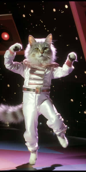 Mchezaji Astronauti Cat.jpg — Katika dansi Picha ya Ukuta