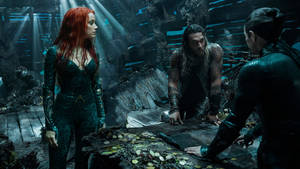 Mchoro wa filamu ya Aquaman na Mera — Pro Display XDR Picha ya Ukuta
