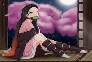 Mchoro wa Fan Art wa Nezuko wa Demon Slayer