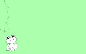 Mchoro wa Kijani wa Frog Kawaii wallpaper