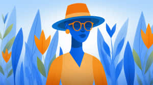 mchoro,rahisi,vector,picha,mwanamke,kofia,miwani,mtindo,wa kisasa,sanifu,muundo,mtu,abstract,mmea — 2560x1440 Picha ya Ukuta