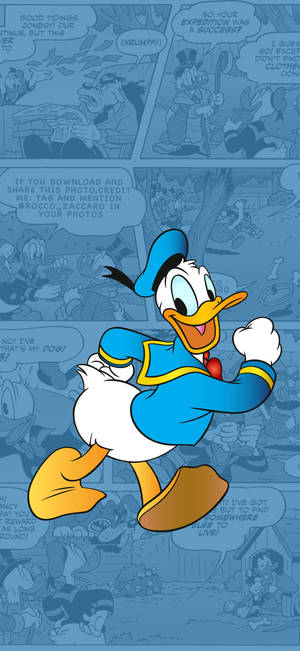 Donald Duck taswira ya komiki wallpaper — iPhone Xs Picha ya Ukuta