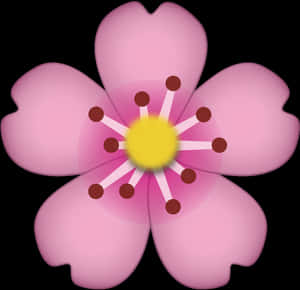 Faili ya Picha ya Maua ya Cherry - Emoji ya Maua ya Cherry Png, Png Inayoonekana — Pink Floral Picha ya Ukuta