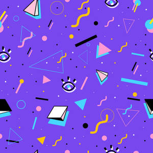 Retro shapes aesthetic pattern wallpaper — Pixel Watch Picha ya Ukuta
