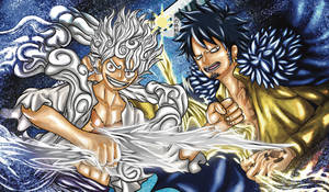 Mchoro wa Mfano wa Joy Boy Monkey D Luffy — One Piece desktop Picha ya Ukuta