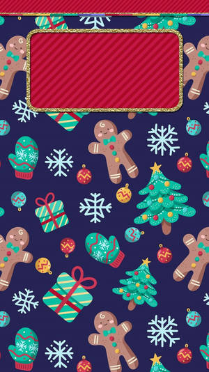 Tapeta la mchoro wa mtu wa gingerbread wa Krismasi mzuri — Pendwa Krismasi Picha ya Ukuta