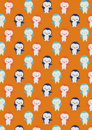 Muundo wa penguins mzuri wallpaper — Oppo Pad 5 Pro Picha ya Ukuta