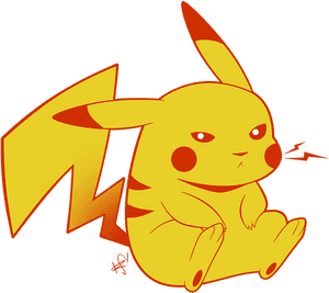 Mchoro wa Pikachu Mwenye Hasira