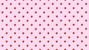 Mchoro wa Pink Kawaii wa Strawberry Seamless