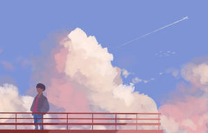 Mchoro wa Sanaa Kulingana na J-Hope Airplane — Kpop GIF Picha ya Ukuta