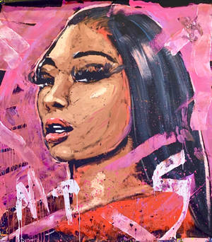 Megan Thee Stallion painting wallpaper — Vivo X Fold3 Pro Picha ya Ukuta