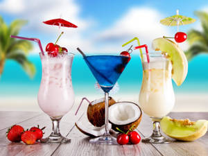Melon, Berry, Blue Curacao Vijiko vya Tropiki wallpaper — 4:3 Picha ya Ukuta