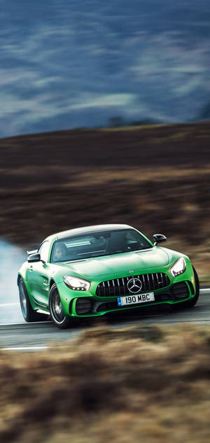 Mercedes AMG IPhone Kijani Racing — iPhone 13 Pro Max Picha ya Ukuta