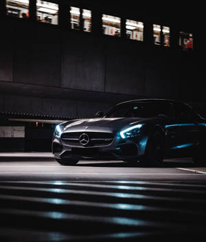 Mercedes Benz glow in the dark wallpaper — Galaxy Z Fold 6 Picha ya Ukuta
