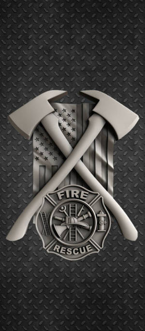 Metallic Gray Firefighters Logo — Galaxy Z Flip Picha ya Ukuta