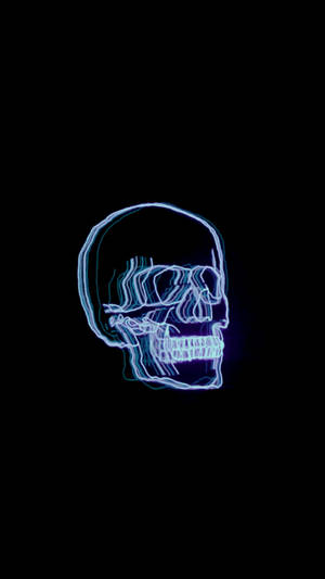 Mfupa wa Neon Aesthetic Bluu Giza HD — Aesthetic ya bluu iliyokolea Picha ya Ukuta