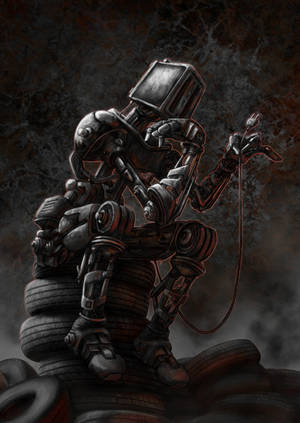 Art Sad Robot wallpaper — Oppo Pad 4 Pro Picha ya Ukuta