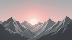 Msururu wa milima wa minimalist wenye rangi laini za macheleo — Aesthetic ya kijivu Picha ya Ukuta