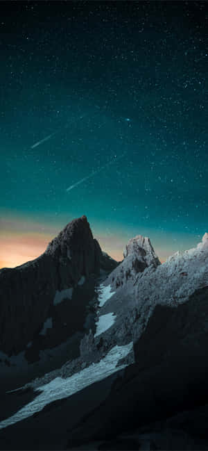 Mountains With Shooting Stars In Evening Sky — Realme P3 Ultra Picha ya Ukuta