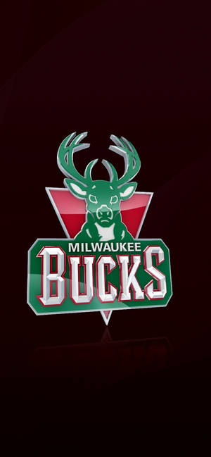 Mandhari ya Milwaukee Bucks katika nyekundu ya giza — iPhone 15 Pro Max Picha ya Ukuta