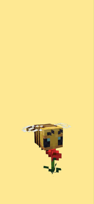Bee ya Minecraft na maua wallpaper — iPhone Air Picha ya Ukuta