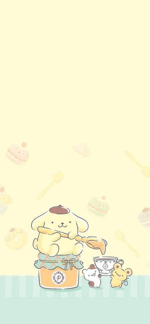 Minimalist Pompompurin Art wallpaper — iPhone 18 Picha ya Ukuta