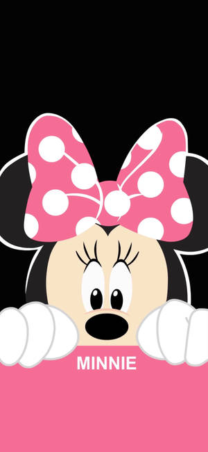 Minnie Mouse akitazama kutoka nyuma ya ukuta wallpaper — iPhone 12 Pro Max Picha ya Ukuta