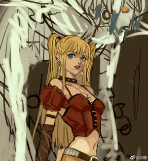 Wallpaper ya Misa Amane Sketchi Rangi — Oppo Find N6 Picha ya Ukuta