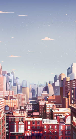 Mji wa Aesthetic na Parallel Studios — Mji wa anime Picha ya Ukuta