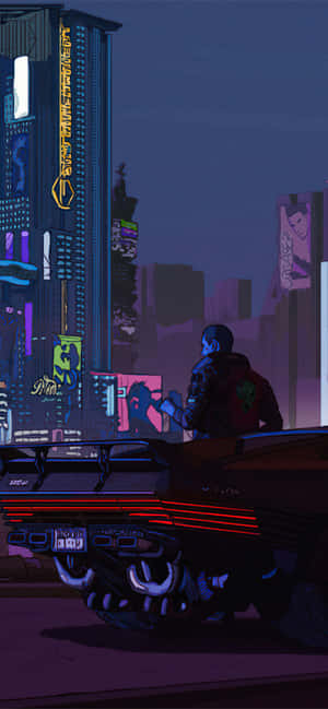 Cyberpunk background — Redmi Turbo 5 Max Picha ya Ukuta