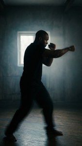 Travis Fulton akikandarusia kama silhouette katika mwanga mdogo.