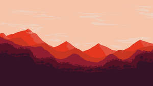 Mlima mwekundu na saa ya pinki ya poda wallpaper