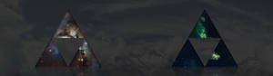 Galaxy triforce symbol dual screen wallpaper. — 5120x1440 Picha ya Ukuta