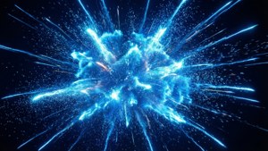 Mlipuko wa kiwambo wa mwanga wa bluu wa neon — Samawi wa neon Picha ya Ukuta
