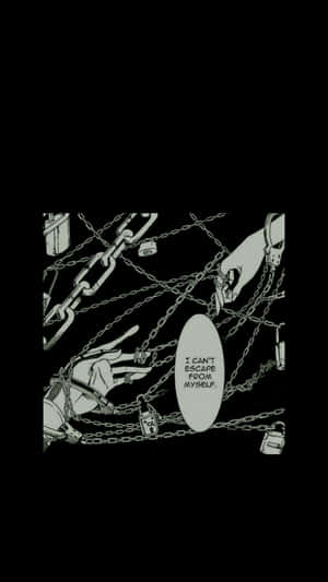 Mnyororo wa Kufuli wa Aesthetic Nyeusi — Panel ya manga Picha ya Ukuta