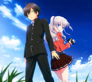 Picha ya mandhari ya mpenzi wa anime Charlotte — Mwanandoa wa anime Picha ya Ukuta