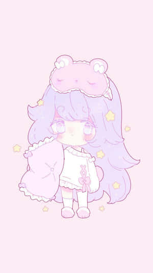 Anime ya Pinki Pastel ya Kuvutia — Mrembo wa anime mrembo Picha ya Ukuta