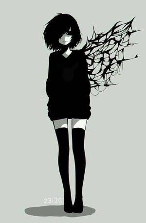 Msichana wa Anime wa Aesthetic Emo Kirishima — Wahusika wa tokyo ghoul Picha ya Ukuta