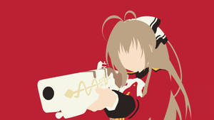 Msichana wa Anime na Bunduki Minimalist — Anime ya minimalist Picha ya Ukuta