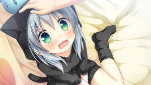 Picha ya msichana wa anime hoodie Neko — Picha nzuri za anime Picha ya Ukuta