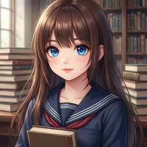 Msichana mzuri wa anime katika sare ya baharini maktabani. — Picha nzuri za anime Picha ya Ukuta