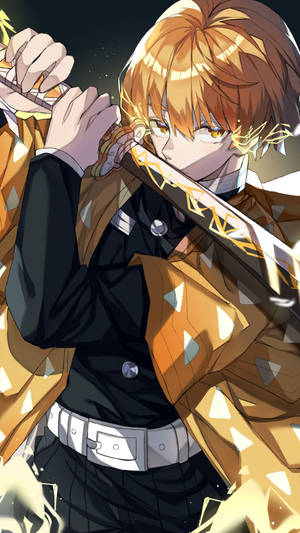 Mtaalamu wa Samurai wa Demon Slayer Zenitsu — Zenitsu wa kimetsu no yaiba Picha ya Ukuta