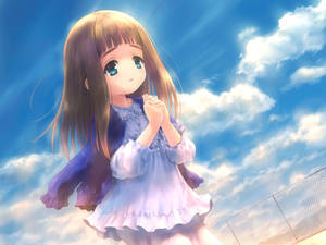 Mandhari ya mtoto wa anime akiomba — Watoto wa anime Picha ya Ukuta