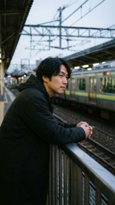 Taku katika Kituo cha Kichijōji jioni