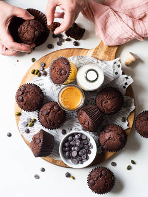 Muffins za chokoleti chip za mchanganyiko wallpaper — 3:4 Picha ya Ukuta